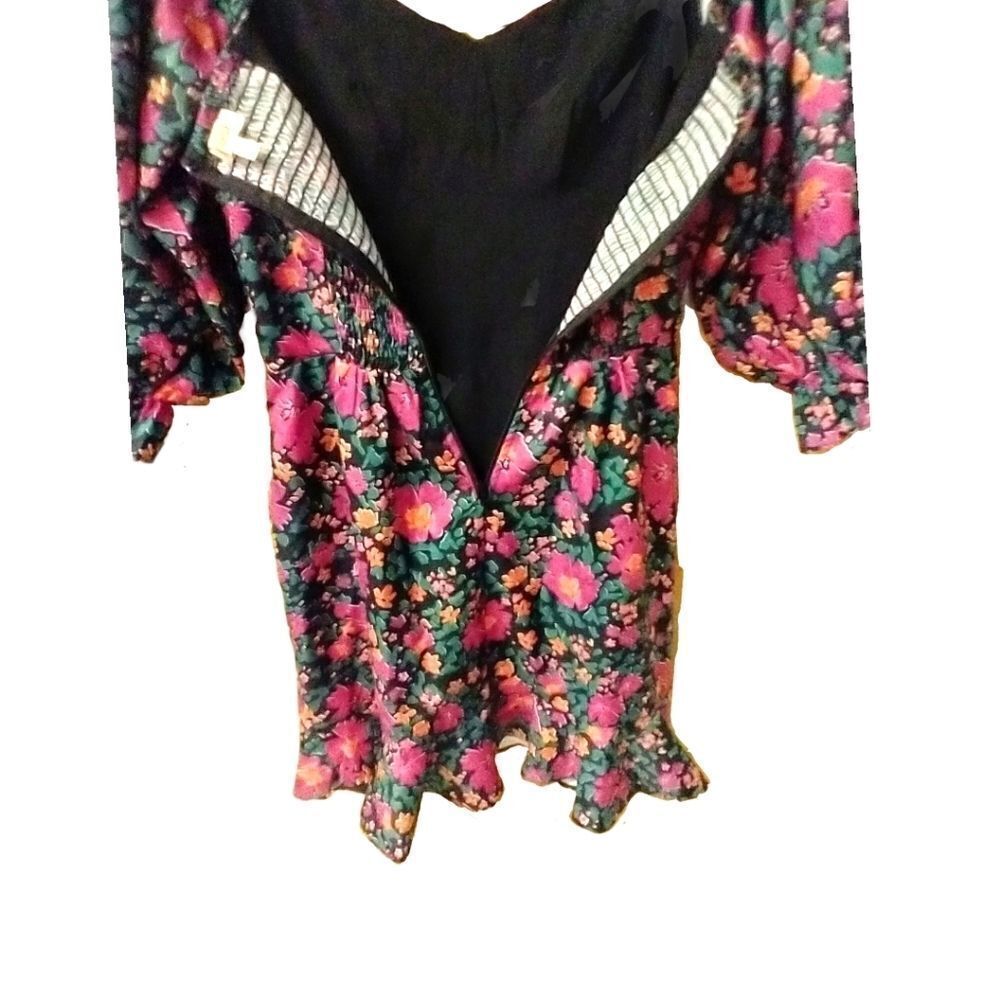 Touch Dolls womens size small puff sleeve off shoulder floral mini dress - Picture 6 of 11